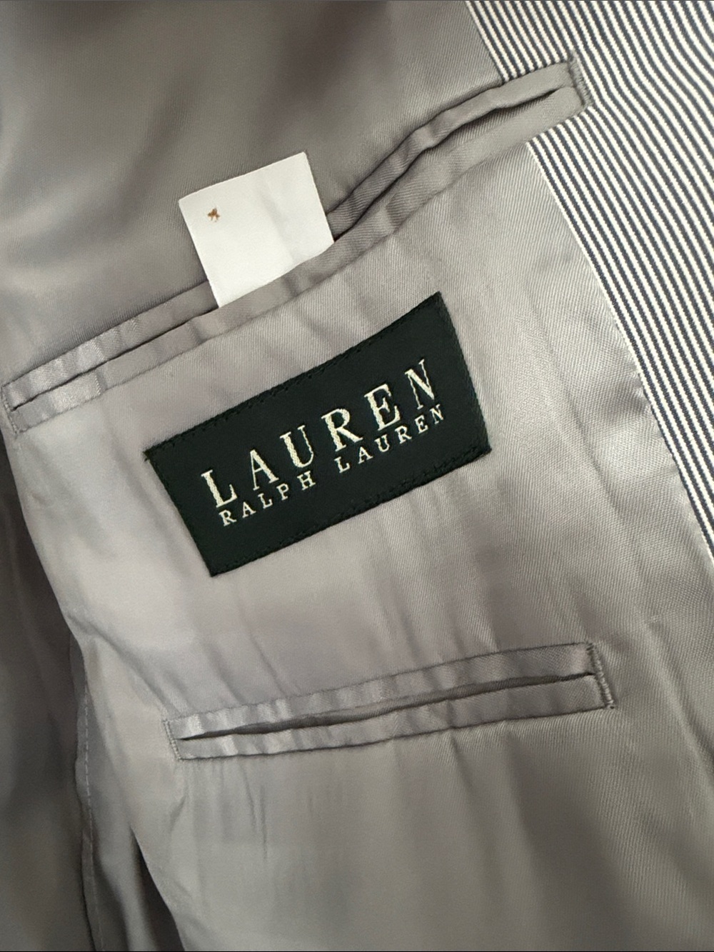 Men's Light Gray Two-Button Lauren Ralph Lauren Sport Coat Blazer - Picture 3 of 6